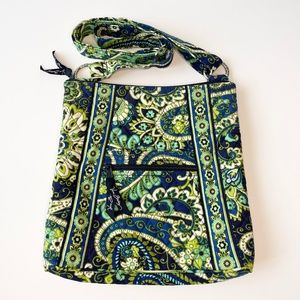 Vera Bradley Crossbody Purse Rhythm and Blues Large Hipster 12x11x1.5